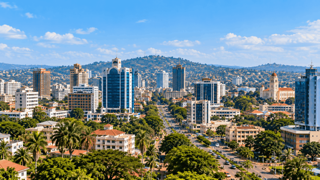 Kampala cityscape in Uganda